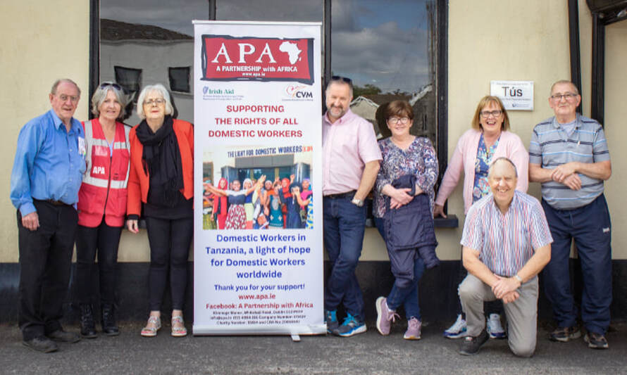 ​Owen with Rose Nugent, John, Una, Sandra, Michael, John volunteers at Carlow APA Charity Shop